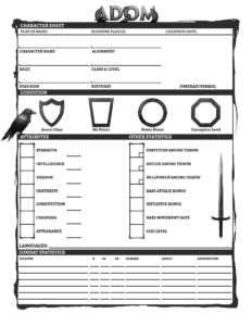 Character Sheets now available